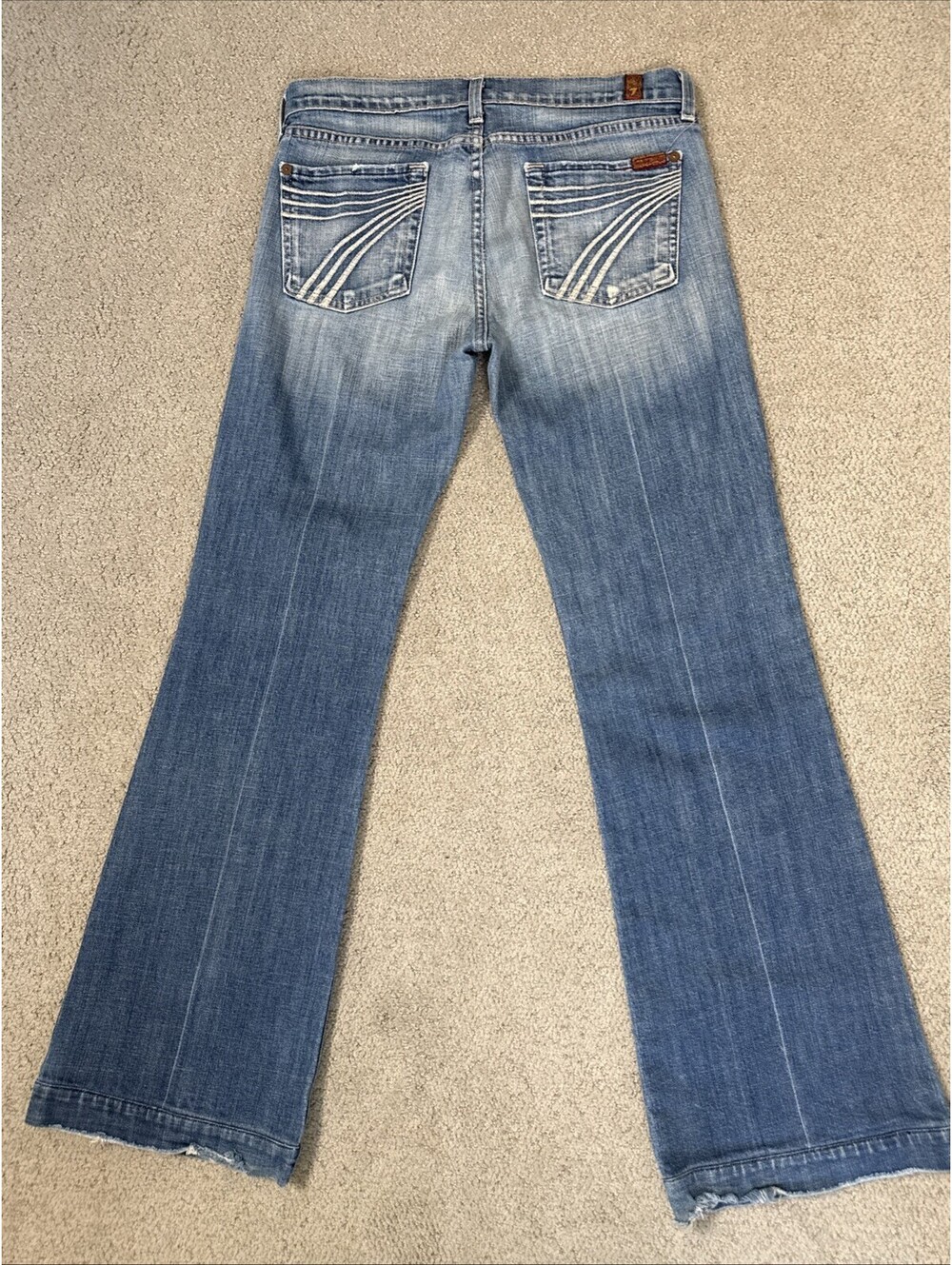 7 For All Mankind Women’s Dojo Bootcut Jeans Light Wash Blue Denim Size 28 x 31